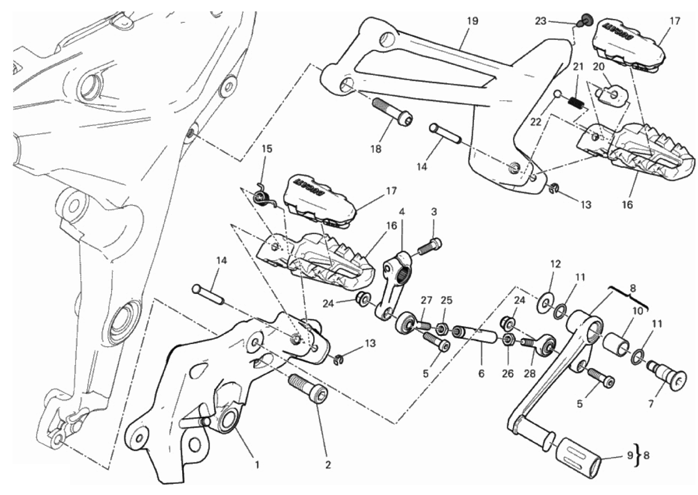 FOOTRESTS, LEFT