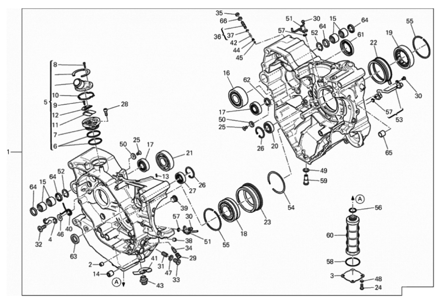 HALF-CRANKCASES PAIR