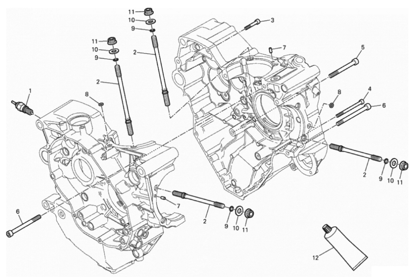 HALF-CRANKCASES PAIR