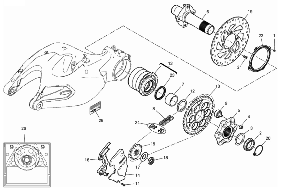 HUB, REAR WHEEL 