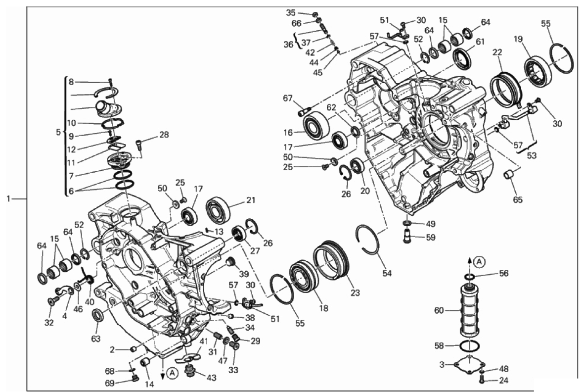 HALF-CRANKCASES PAIR 