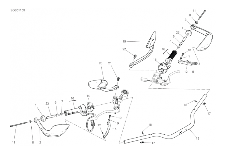 22A HANDLEBAR AND CONTROLS (14/50)
