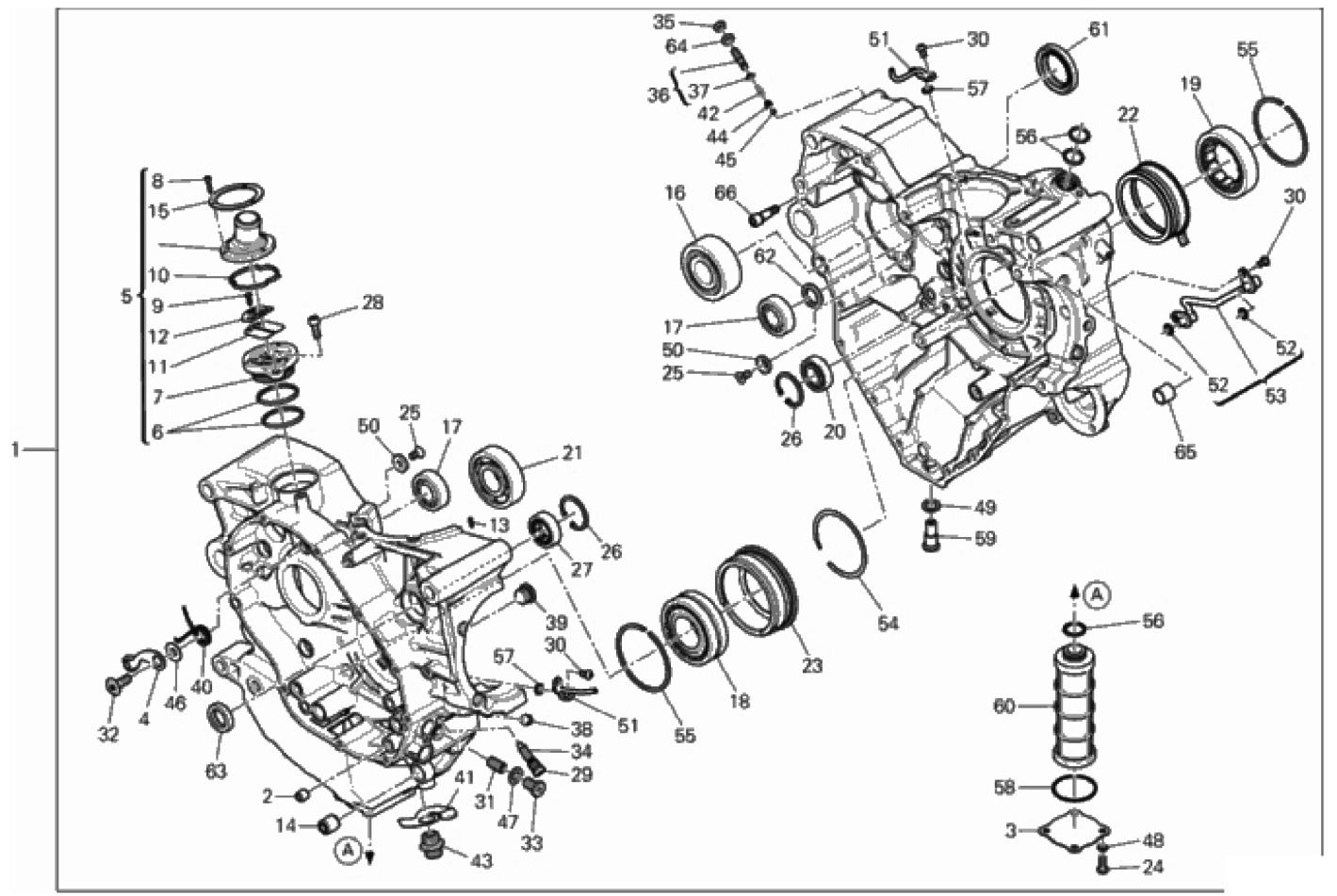 HALF-CRANKCASES PAIR