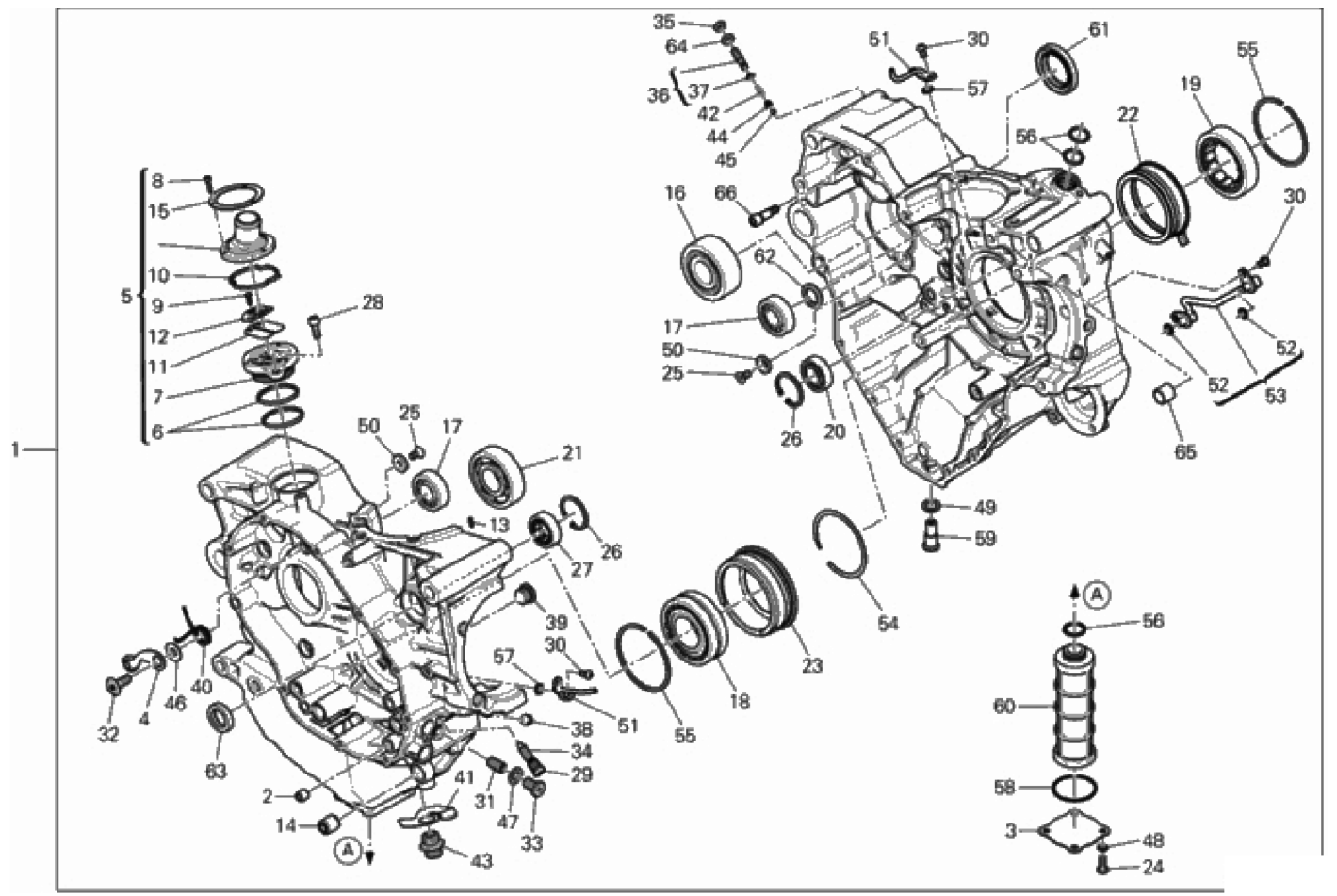 HALF-CRANKCASES PAIR