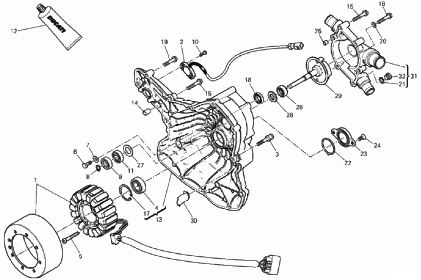 WATER PUMP-ALTR-SIDE CRNKCSE COVER