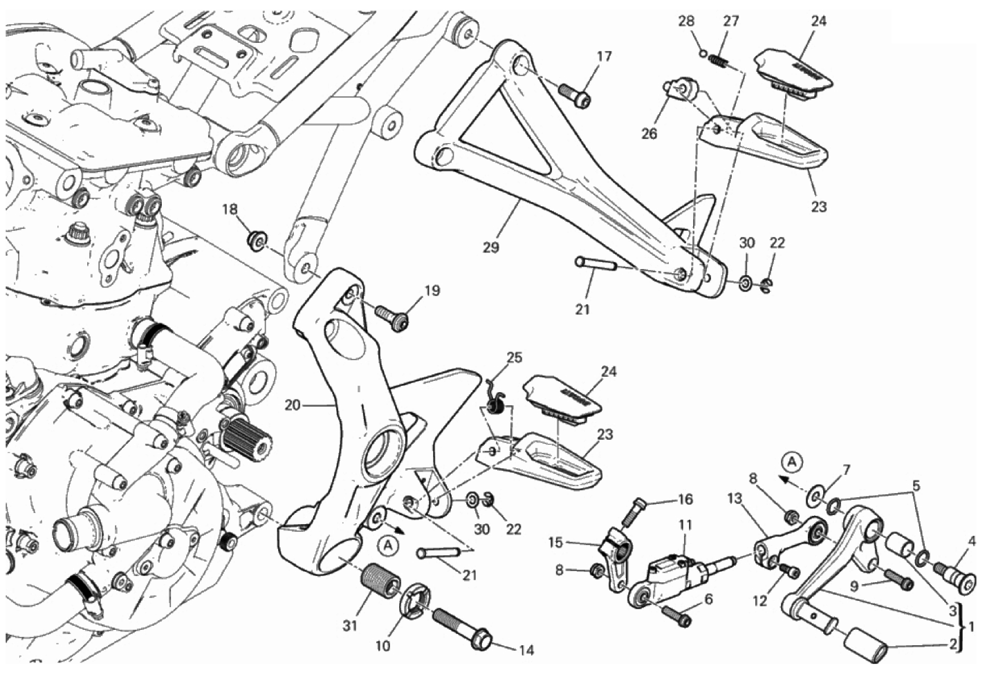 FOOTRESTS, LEFT