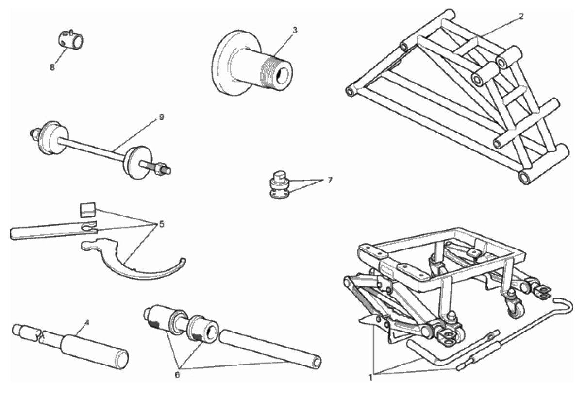 WORKSHOP SERVICE TOOLS, FRAME 