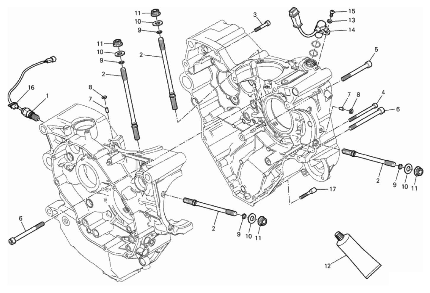 HALF-CRANKCASES PAIR