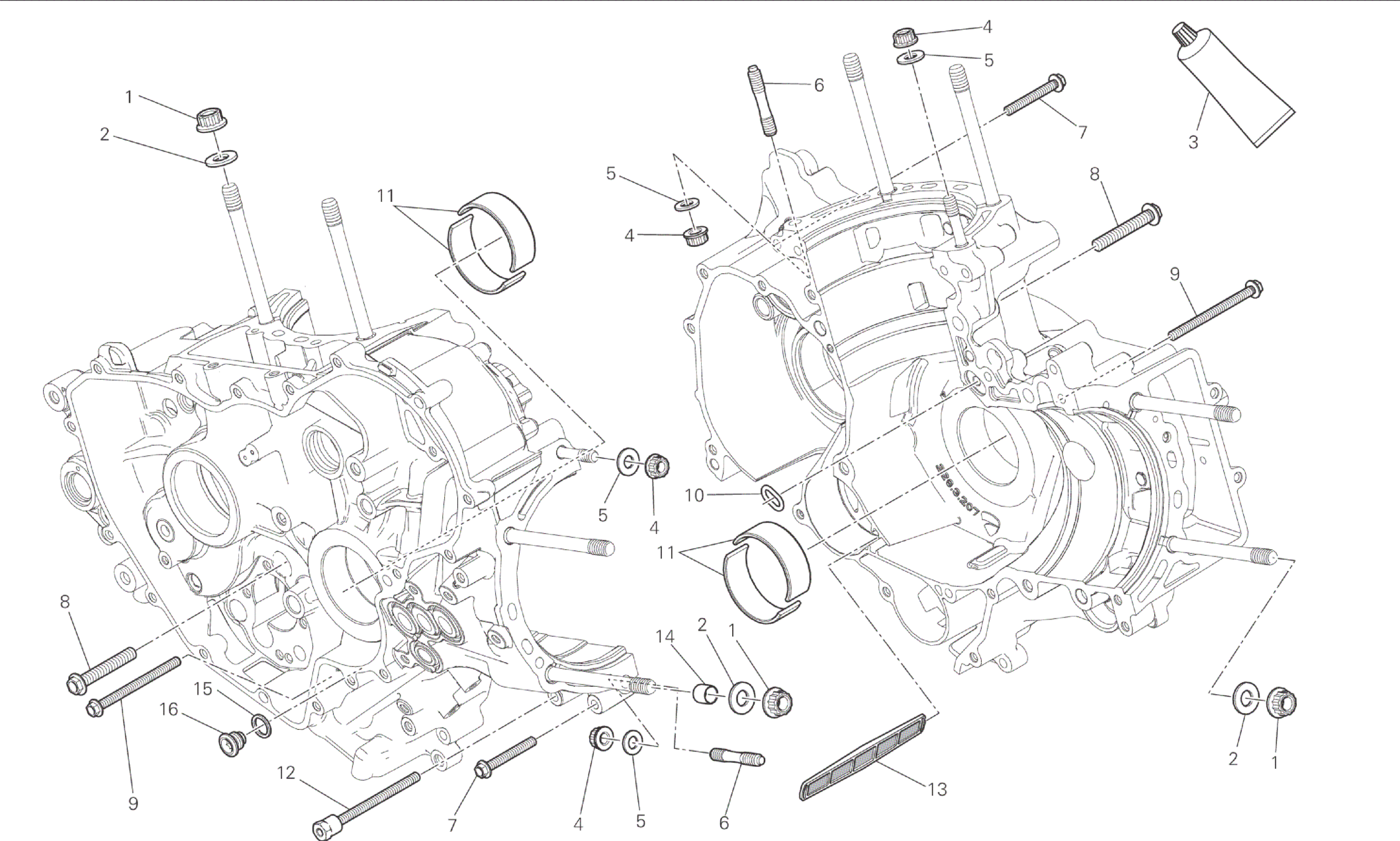 HALF-CRANKCASES PAIR