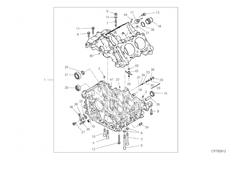 09A HALF-CRANKCASES PAIR (12/19)