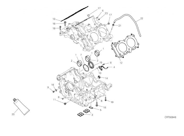 09B HALF-CRANKCASES PAIR (13/19)