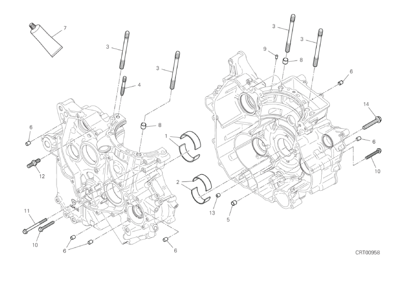 09B HALF-CRANKCASES PAIR (12/15)
