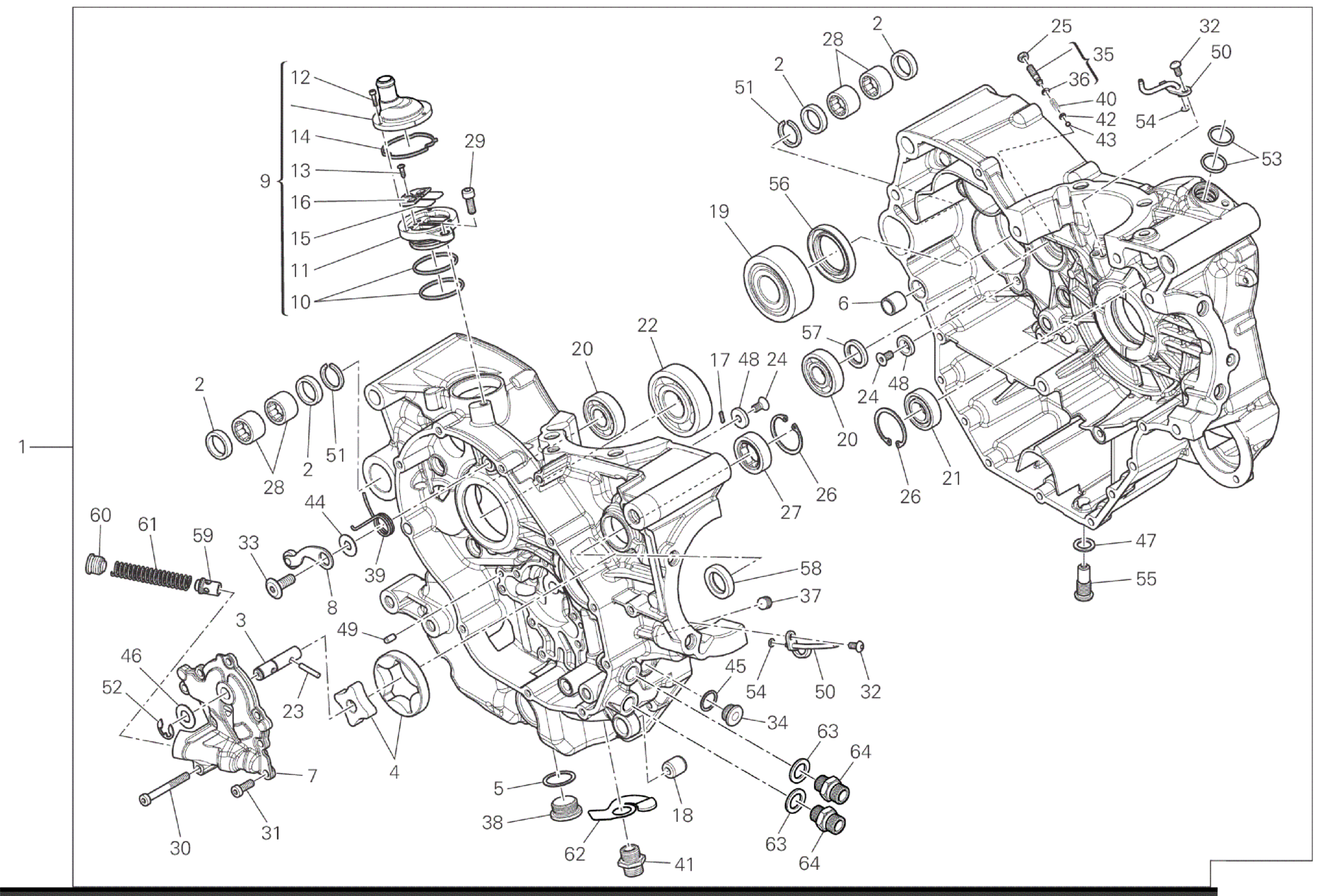 HALF-CRANKCASES PAIR
