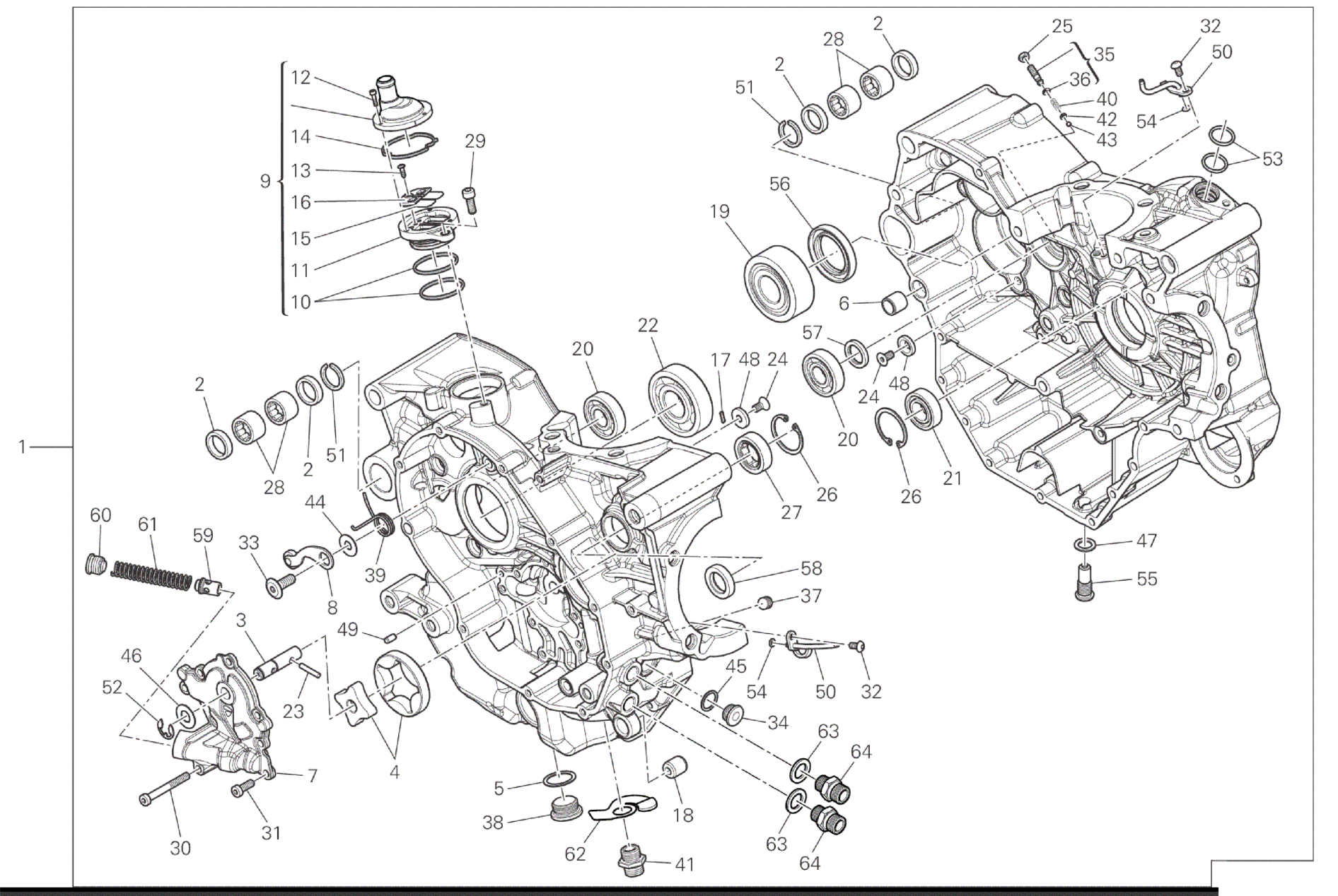 HALF-CRANKCASES PAIR