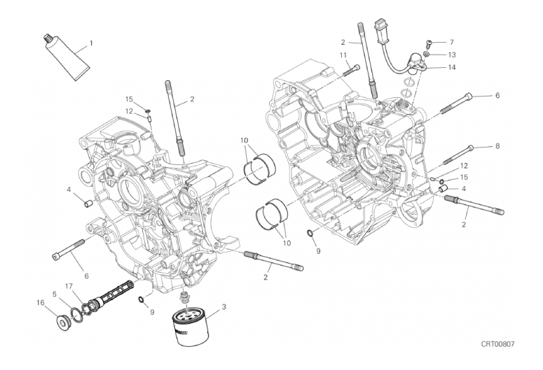 10A HALF-CRANKCASES PAIR (16/18)
