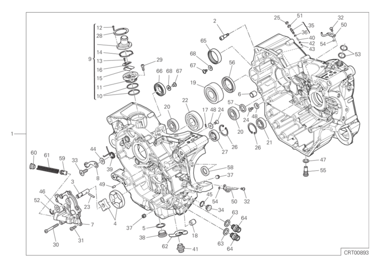 010 HALF-CRANKCASES PAIR (10/16)