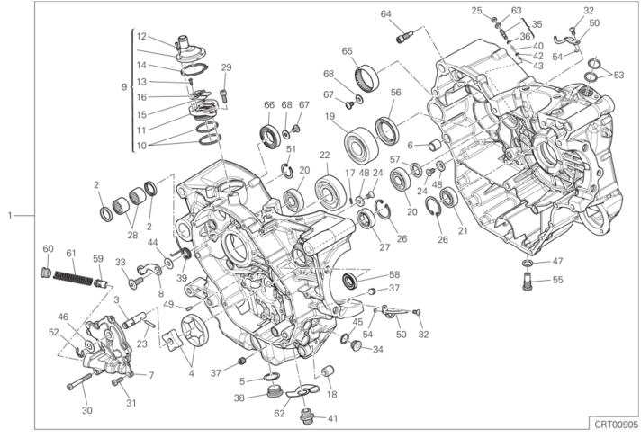 09A HALF-CRANKCASES PAIR (11/17)