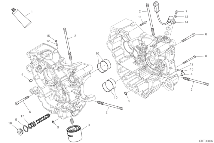 09B HALF-CRANKCASES PAIR (12/17)