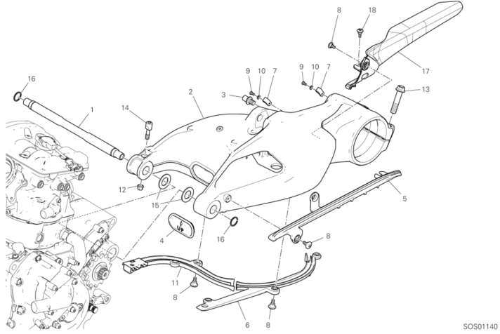 18A REAR SWINGING ARM (5/43)