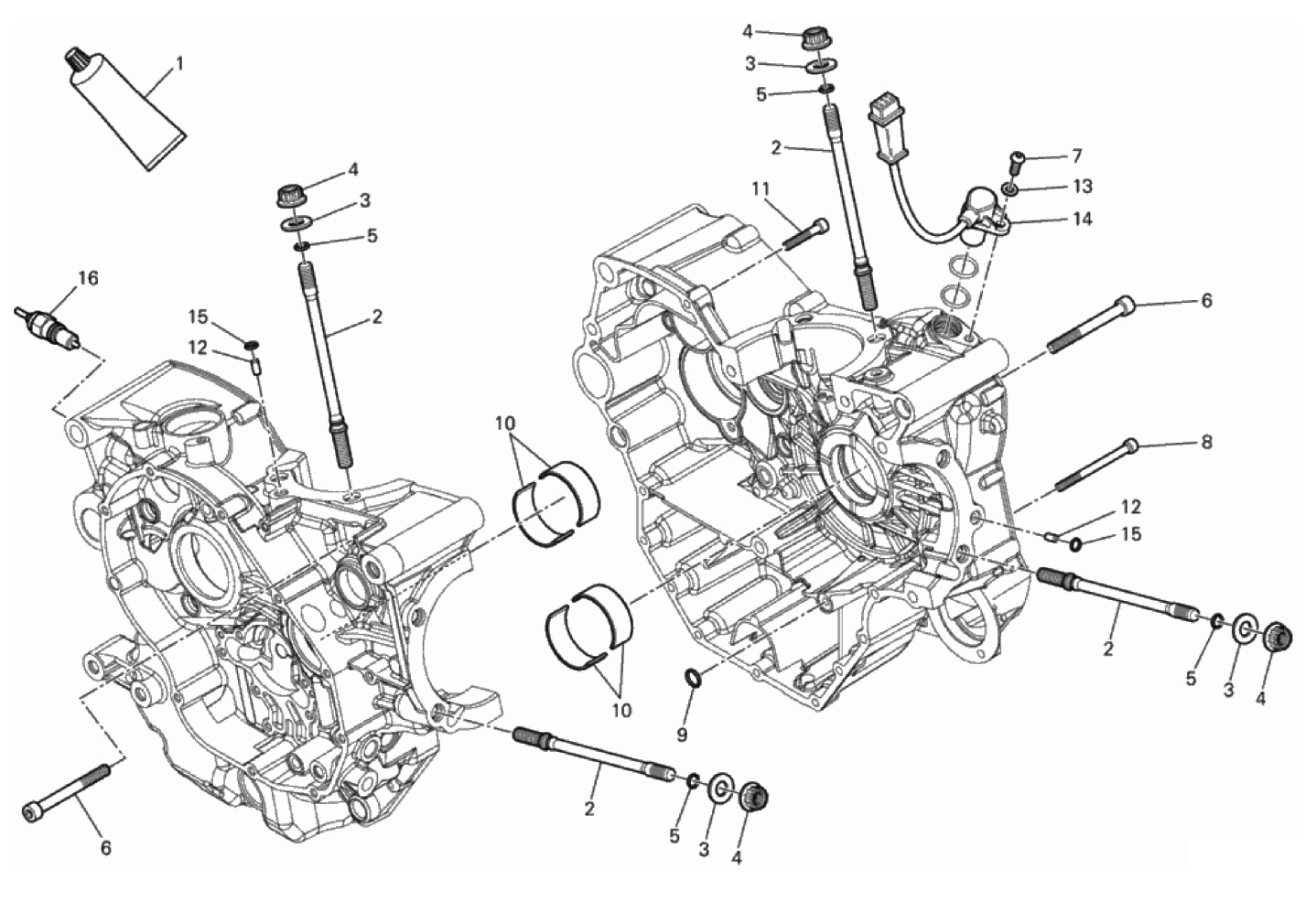 HALF-CRANKCASES PAIR