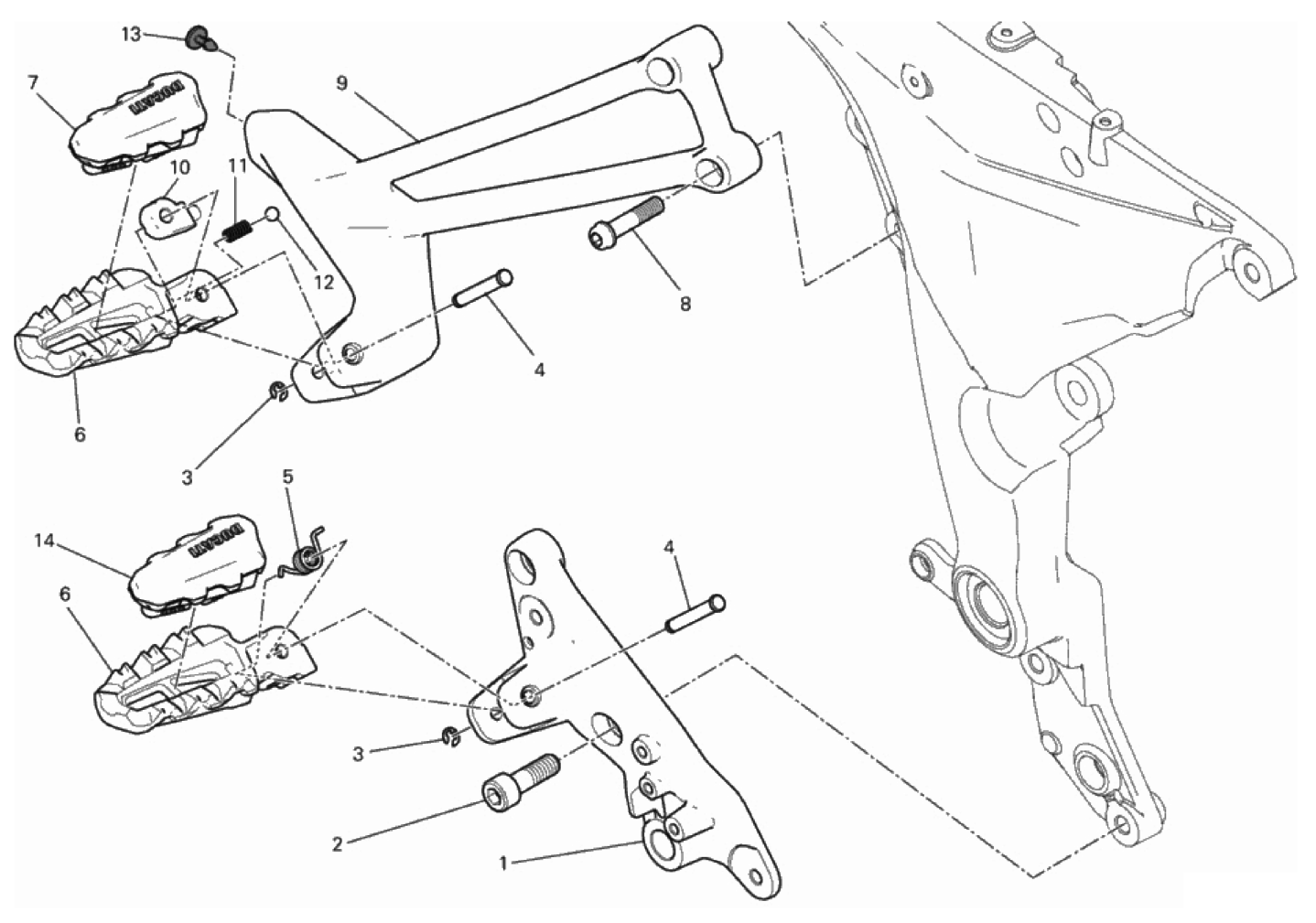 FOOTRESTS, RIGHT