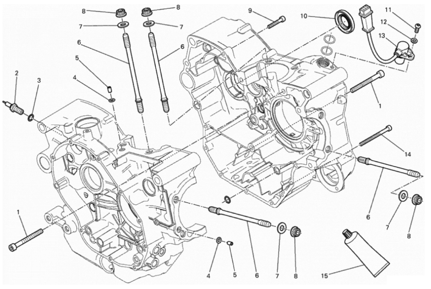 HALF-CRANKCASES PAIR