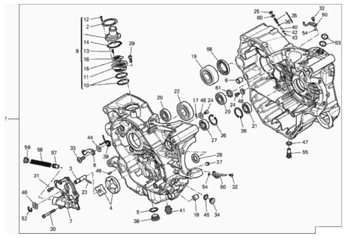 HALF-CRANKCASES PAIR