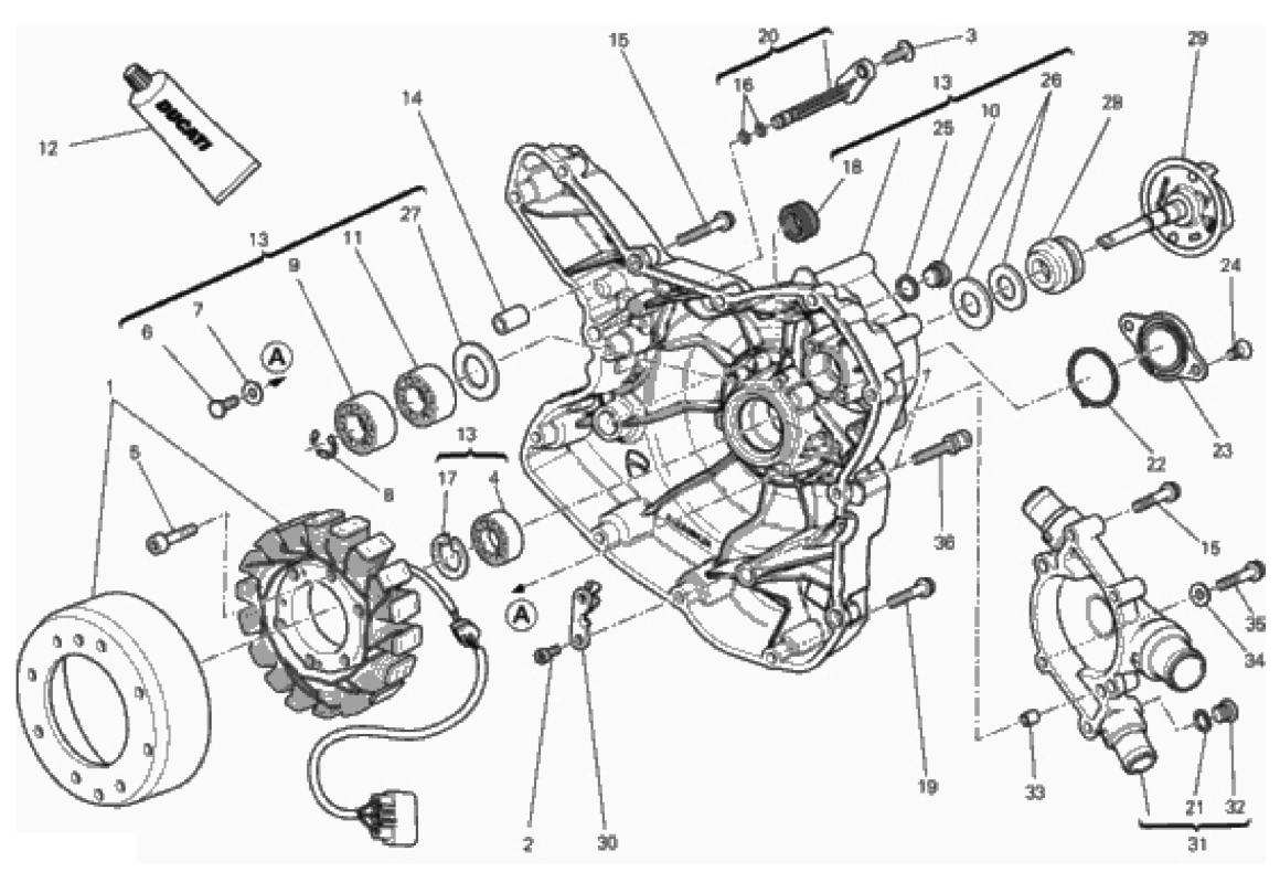 WATER PUMP-ALTR-SIDE CRNKCSE COVER 