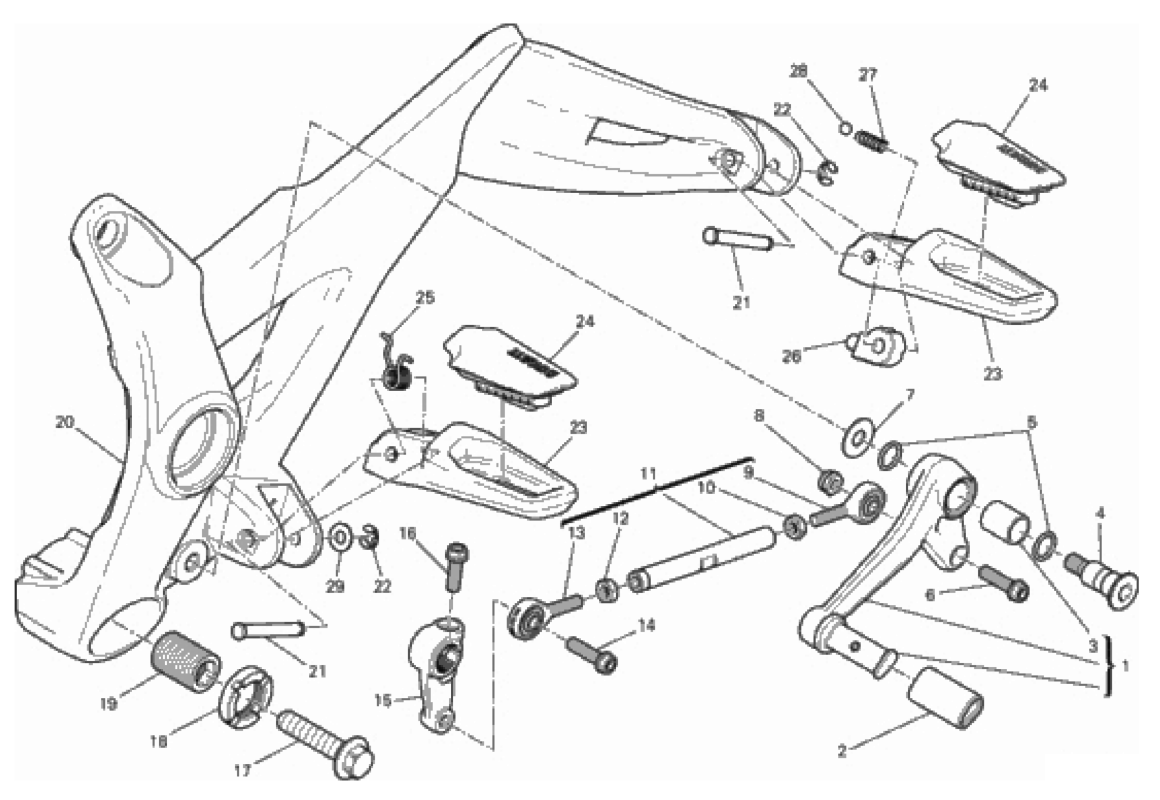 FOOTRESTS, LEFT
