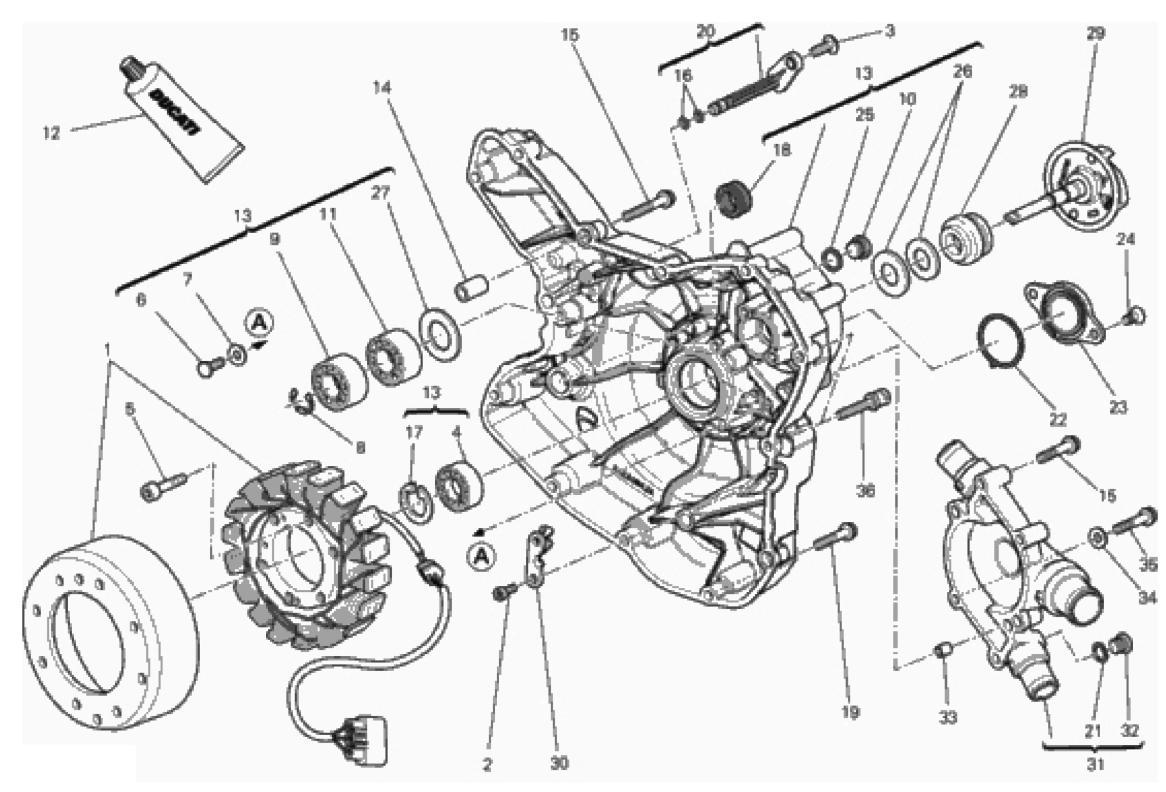 WATER PUMP-ALTR-SIDE CRNKCSE COVER 
