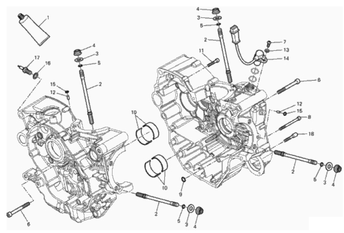 HALF-CRANKCASES PAIR