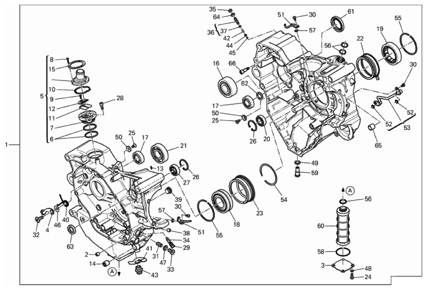 HALF-CRANKCASES PAIR