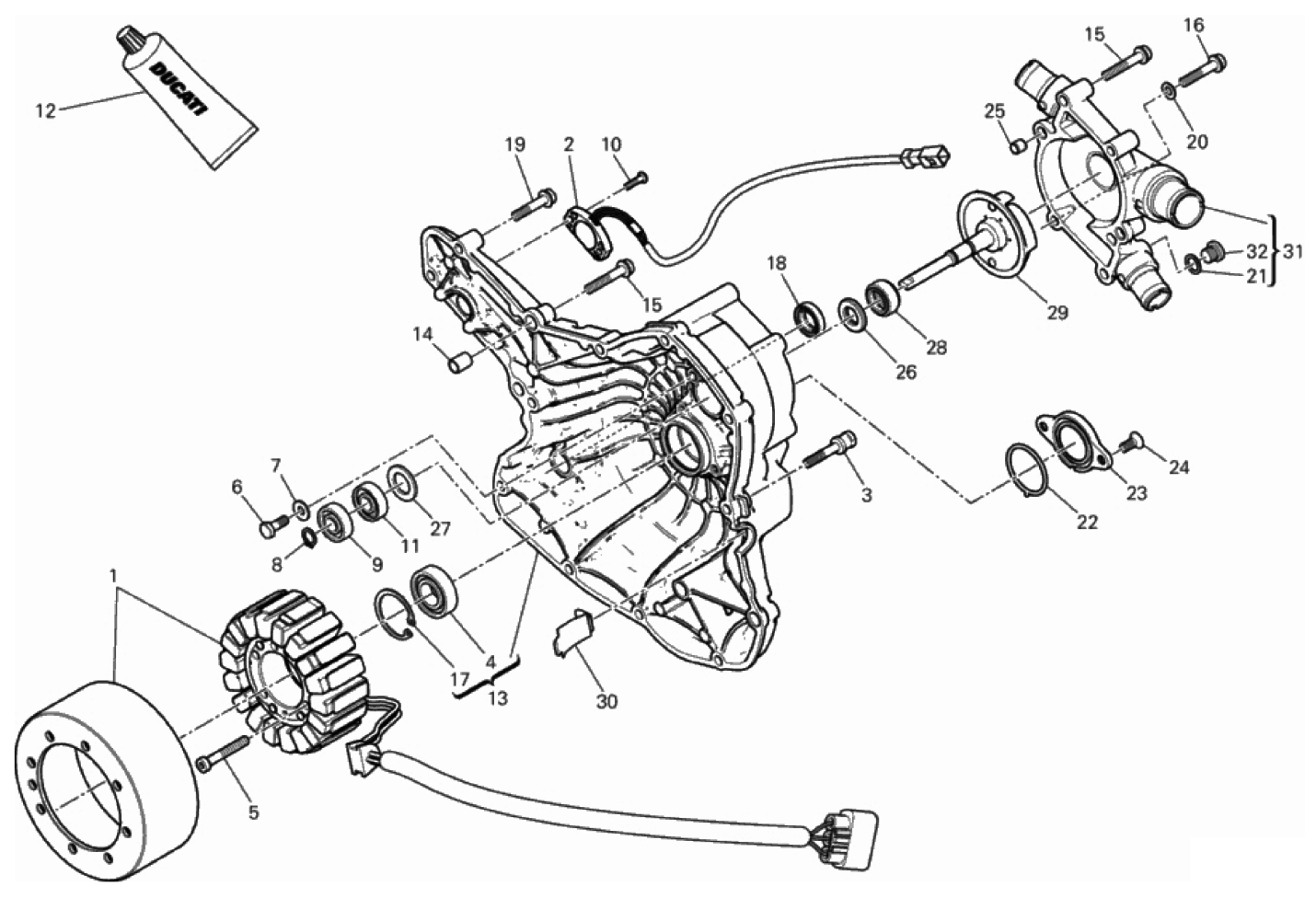WATER PUMP-ALTR-SIDE CRNKCSE COVER