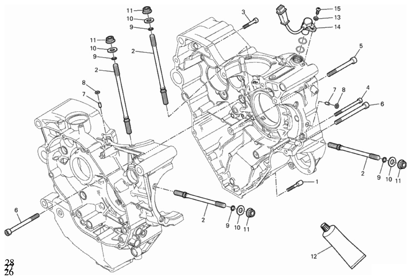 HALF-CRANKCASES PAIR