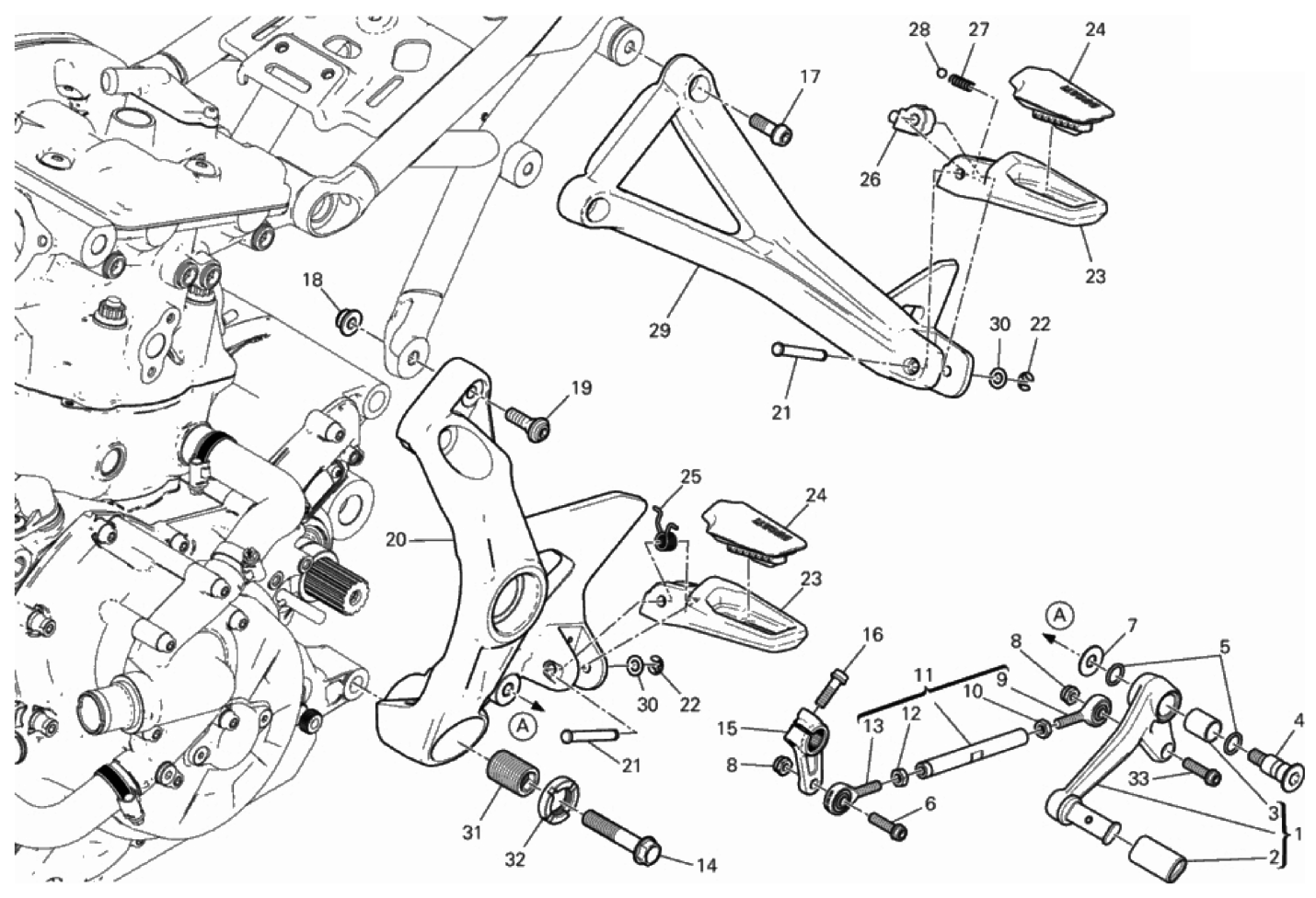 FOOTRESTS, LEFT