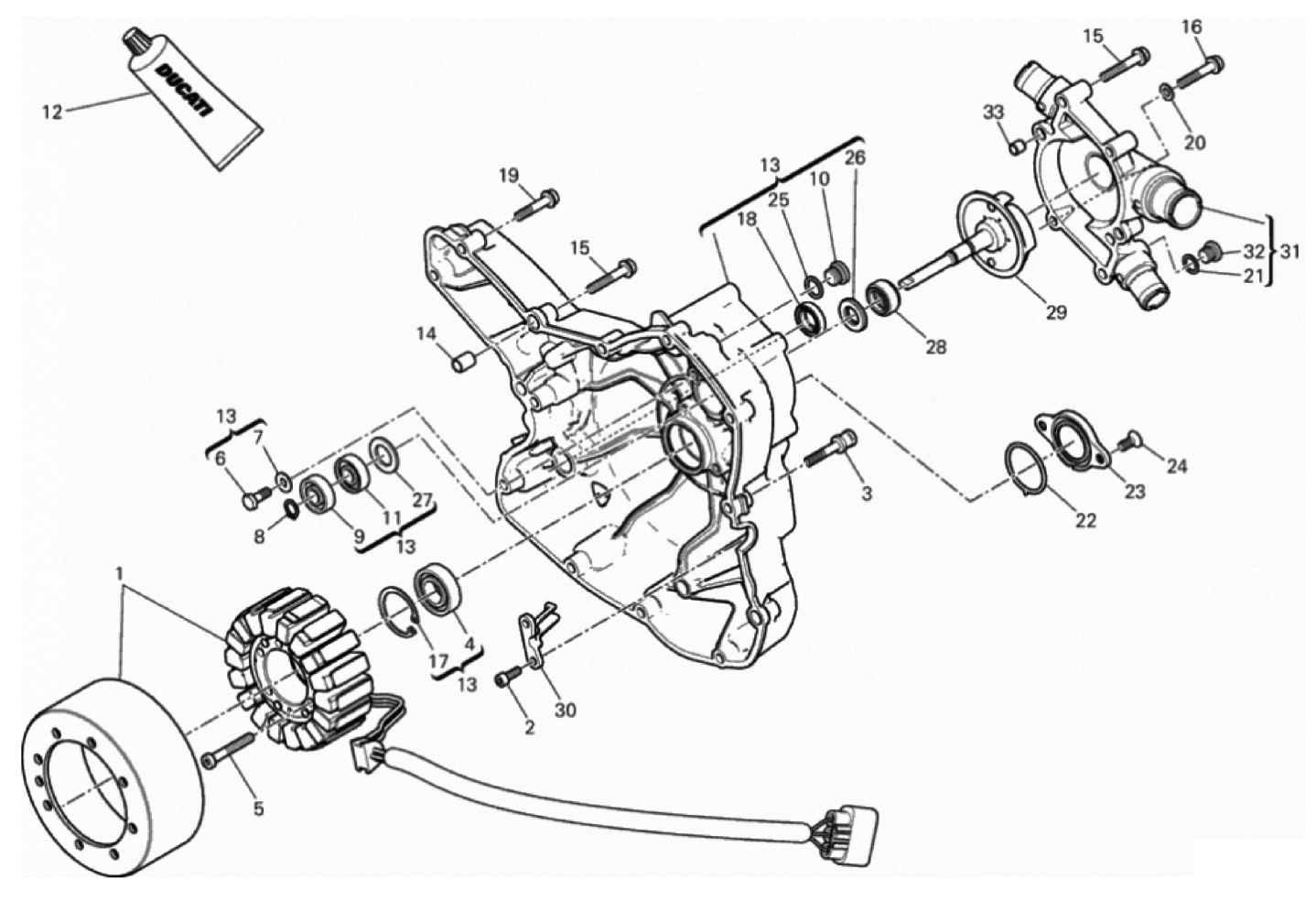 WATER PUMP-ALTR- SIDE CRNKCSE COVER 