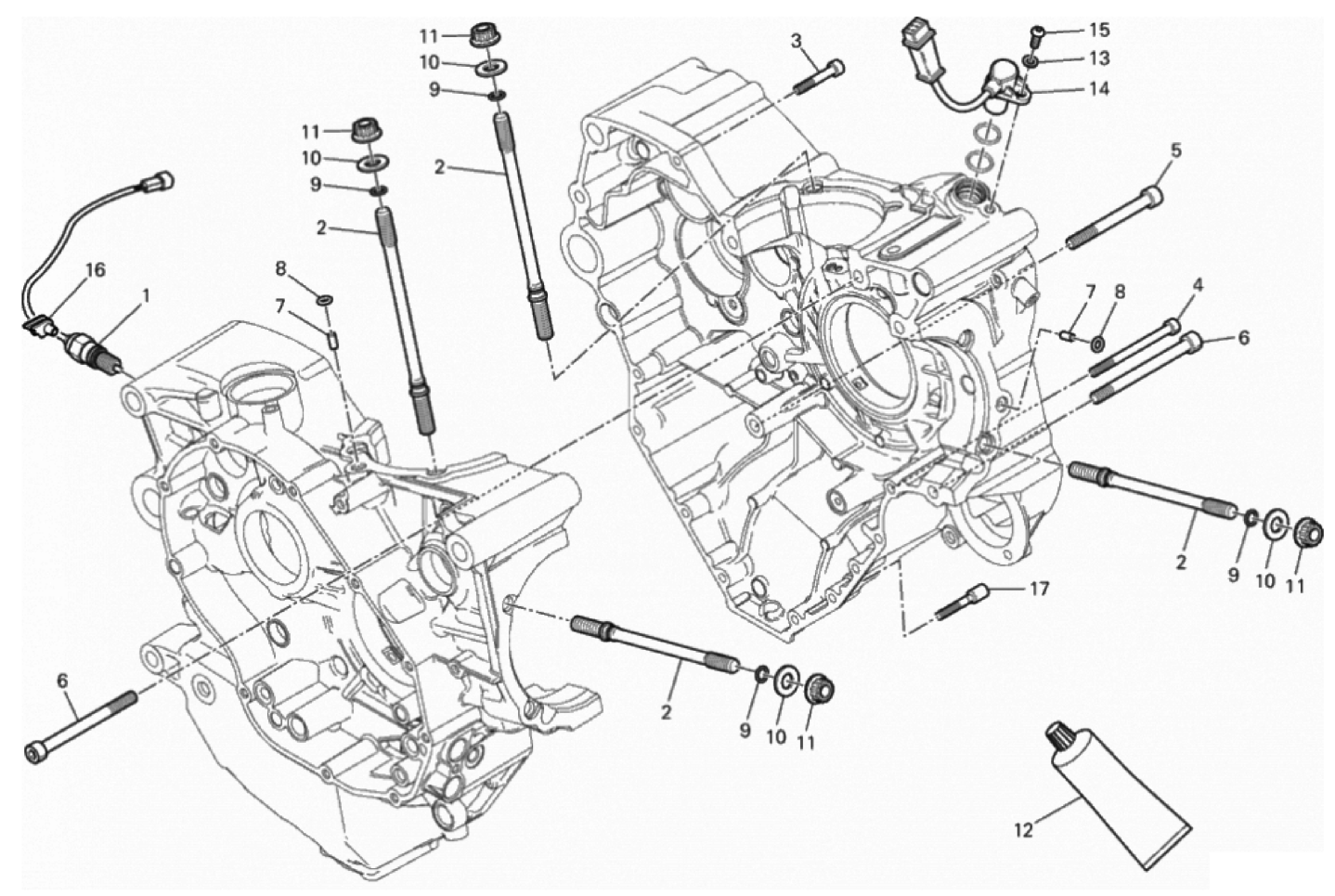 HALF-CRANKCASES PAIR