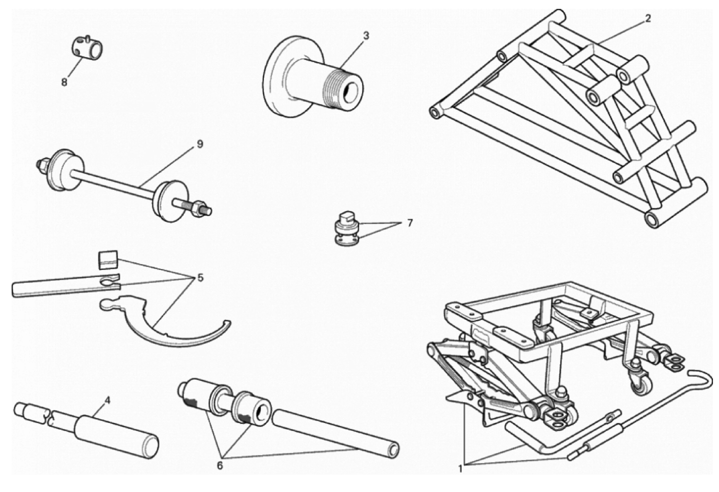 WORKSHOP SERVICE TOOLS, FRAME