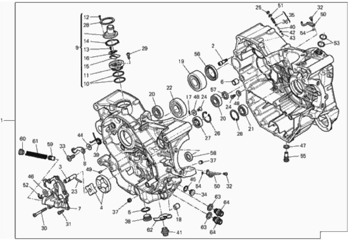 HALF-CRANKCASES PAIR