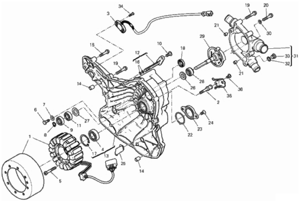 WATER PUMP-ALTR-SIDE CRNKCSE COVER