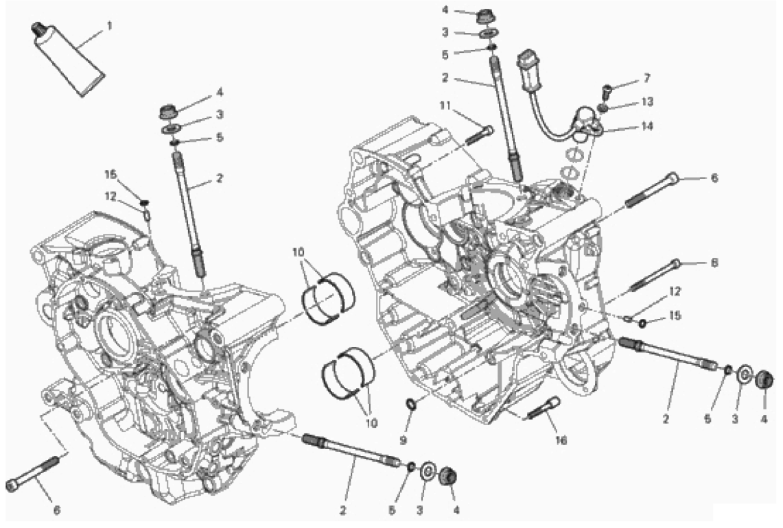 HALF-CRANKCASES PAIR