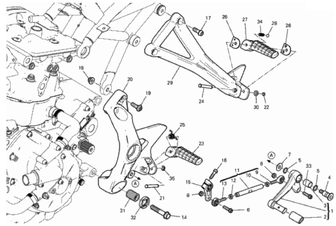 FOOTRESTS, LEFT
