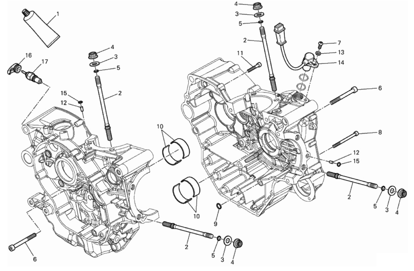 HALF-CRANKCASES PAIR