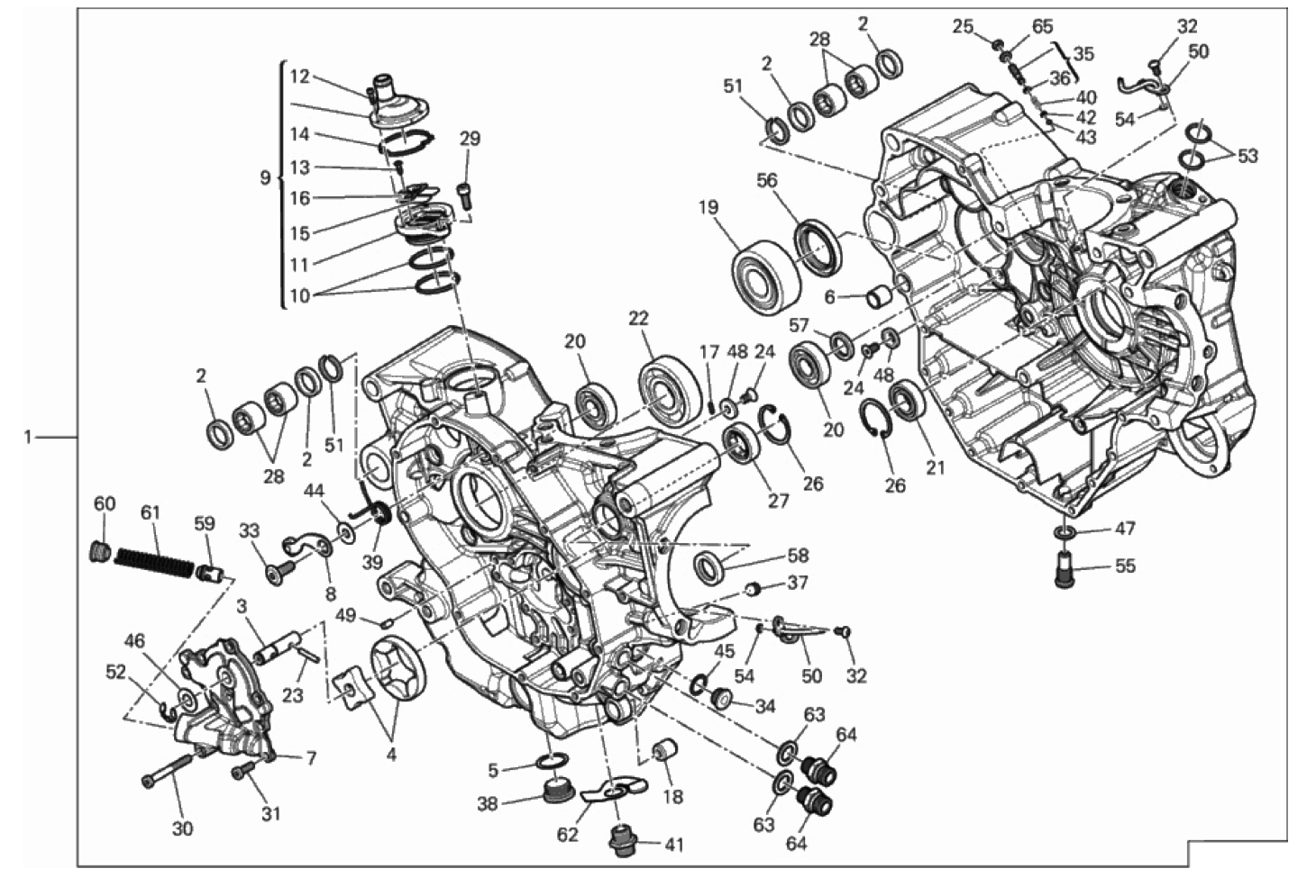 HALF-CRANKCASES PAIR