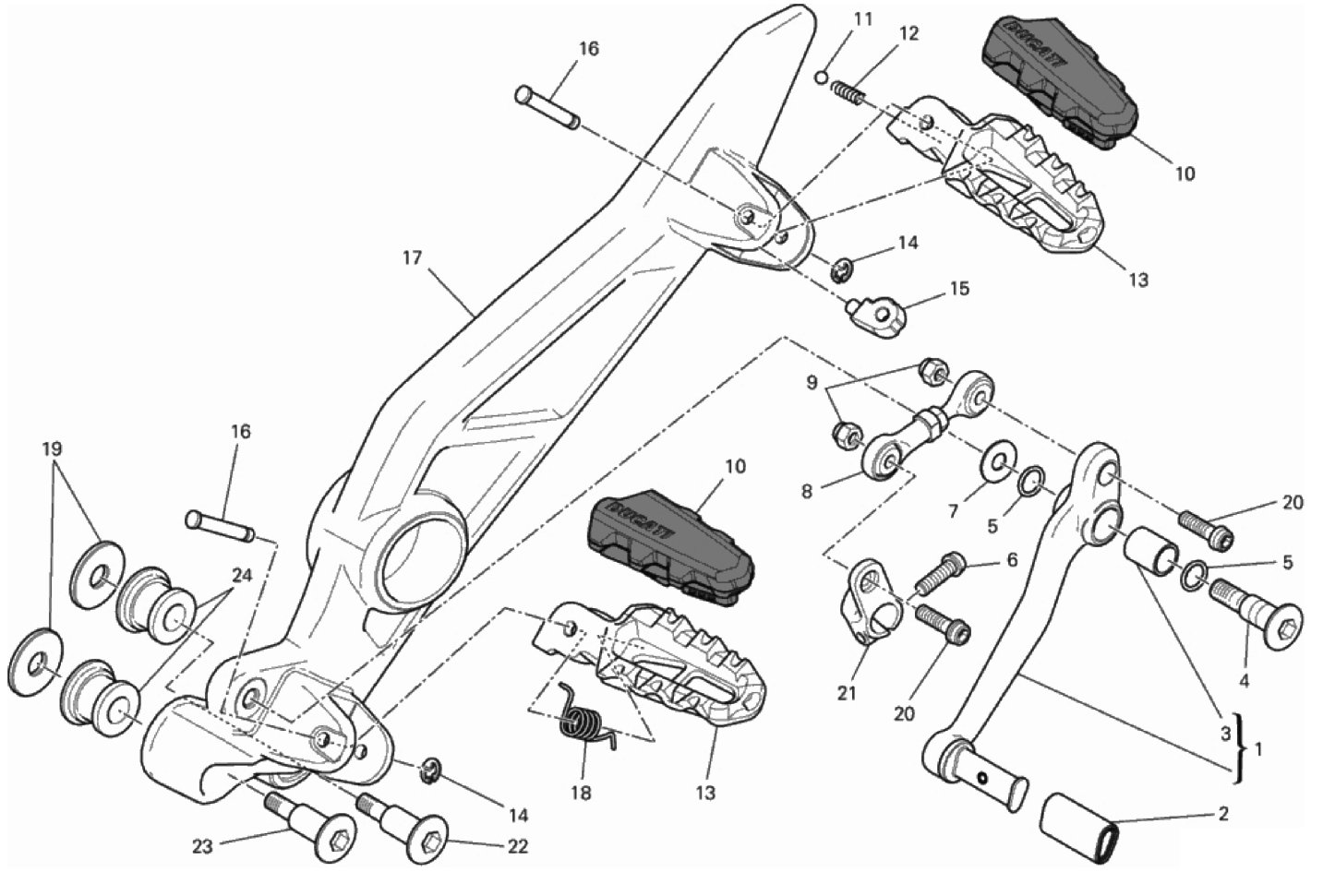 FOOTRESTS, LEFT
