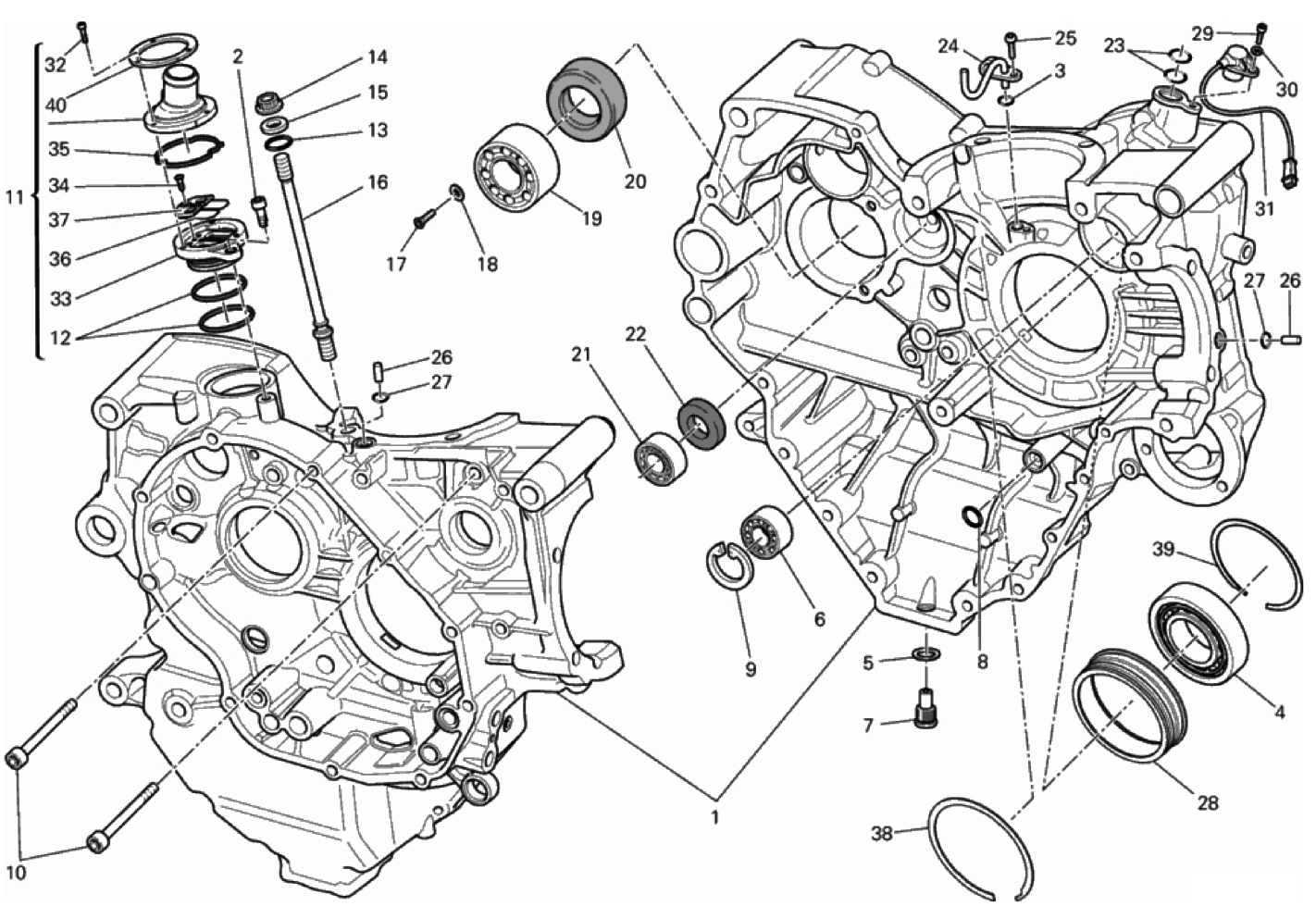 HALF-CRANKCASES PAIR 