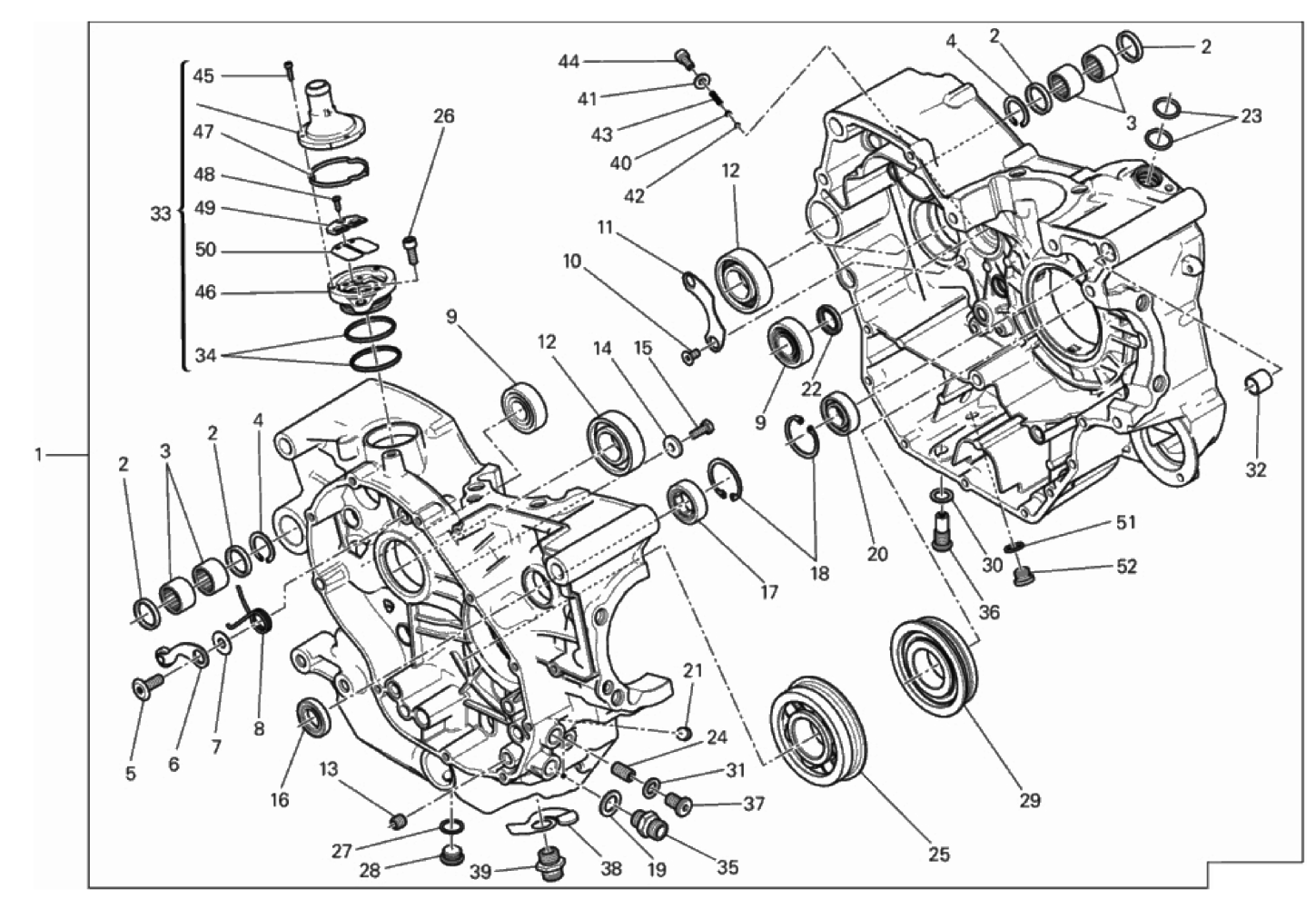 COMPLETE HALF-CRANKCASES PAIR 