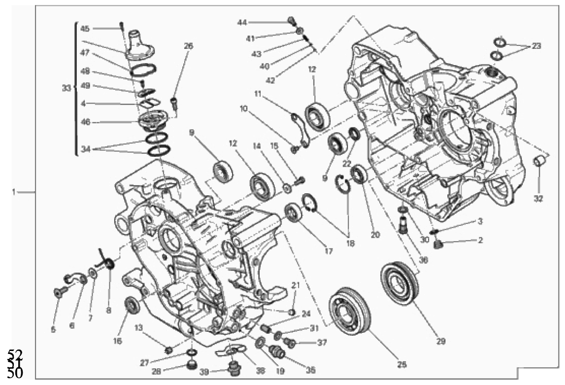 COMPLETE HALF-CRANKCASES PAIR