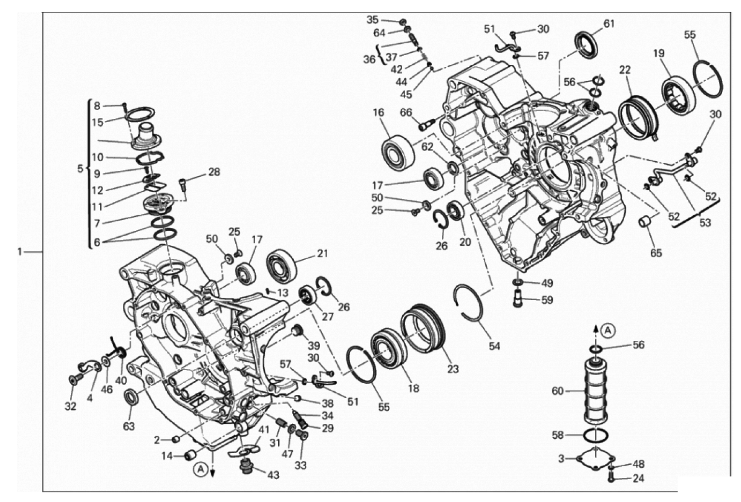 HALF-CRANKCASES PAIR