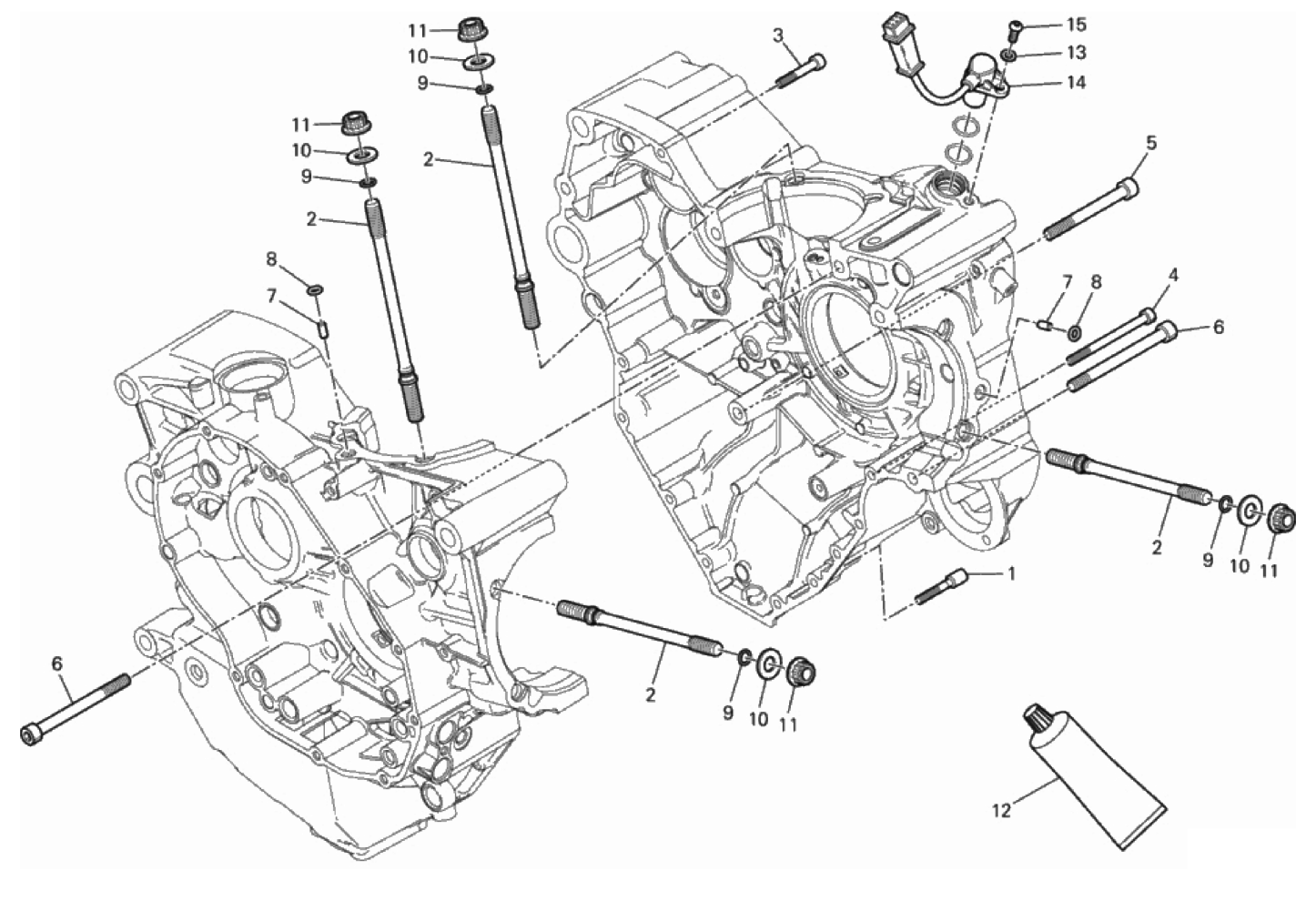 HALF-CRANKCASES PAIR